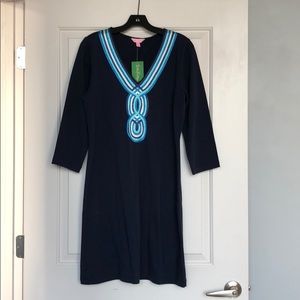 NWT Lilly Pulitzer stretch navy shift dress